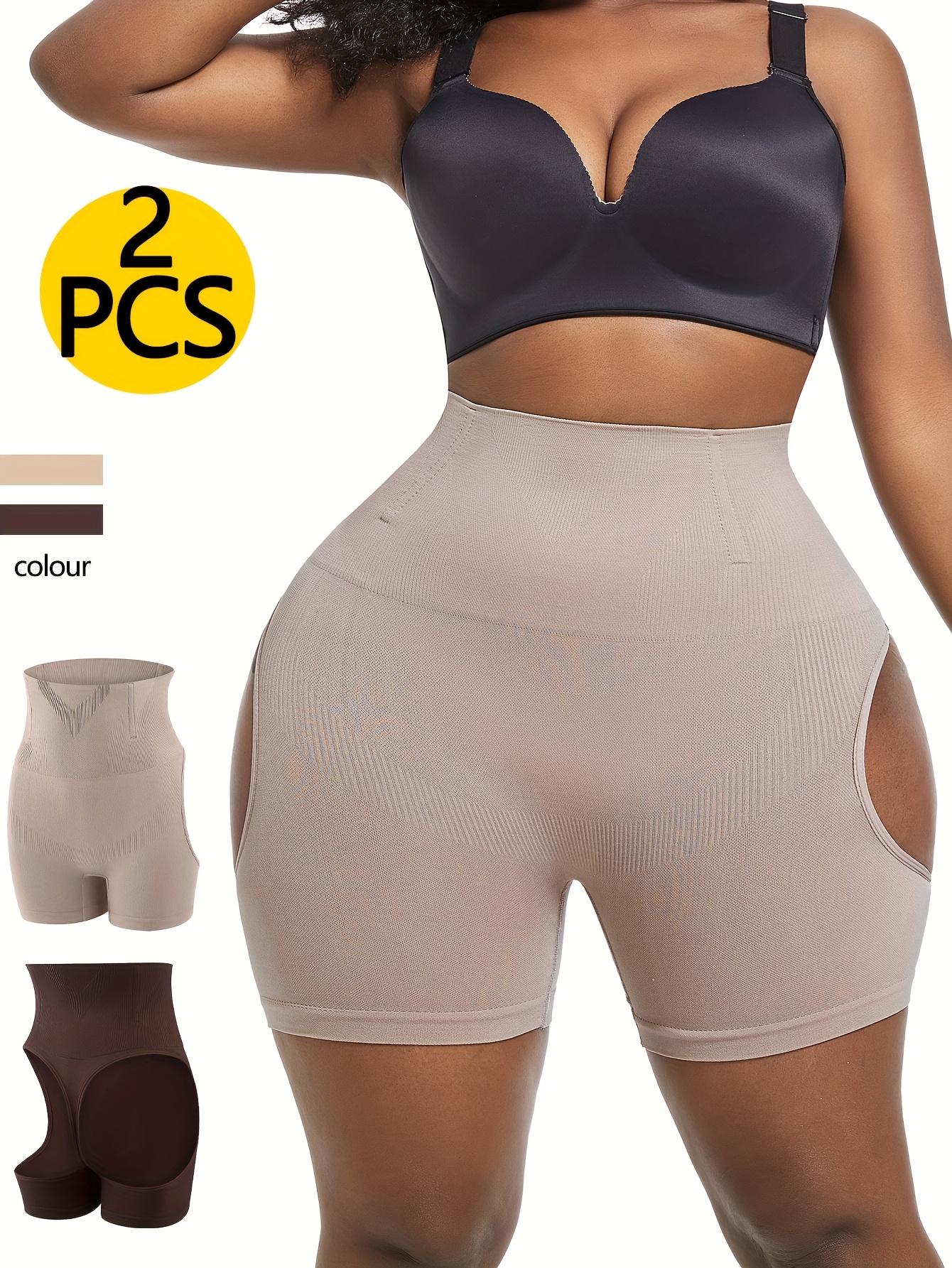 Two piece set of hip lifting pants with a feminine feel, revealing buttocks and lifting hips, shaping the body with a large waist and waist cinching, and shaping the abdomen