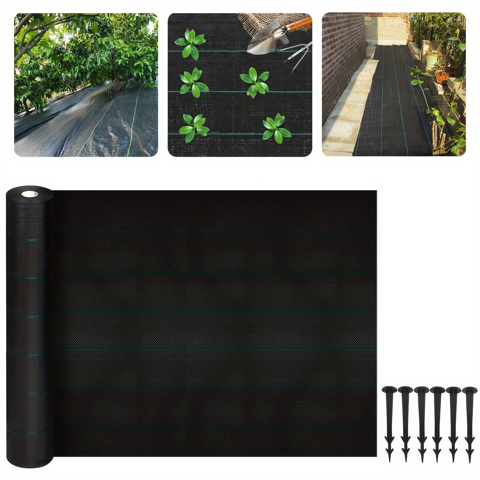 

Control Film Garden Fleece Fabric Roll With Ground Anchor Ground Cover Mat Made Of 100g/m² Hdpp Film Water Permeable & Uv Protection & Tear-resistant Barrier Mat