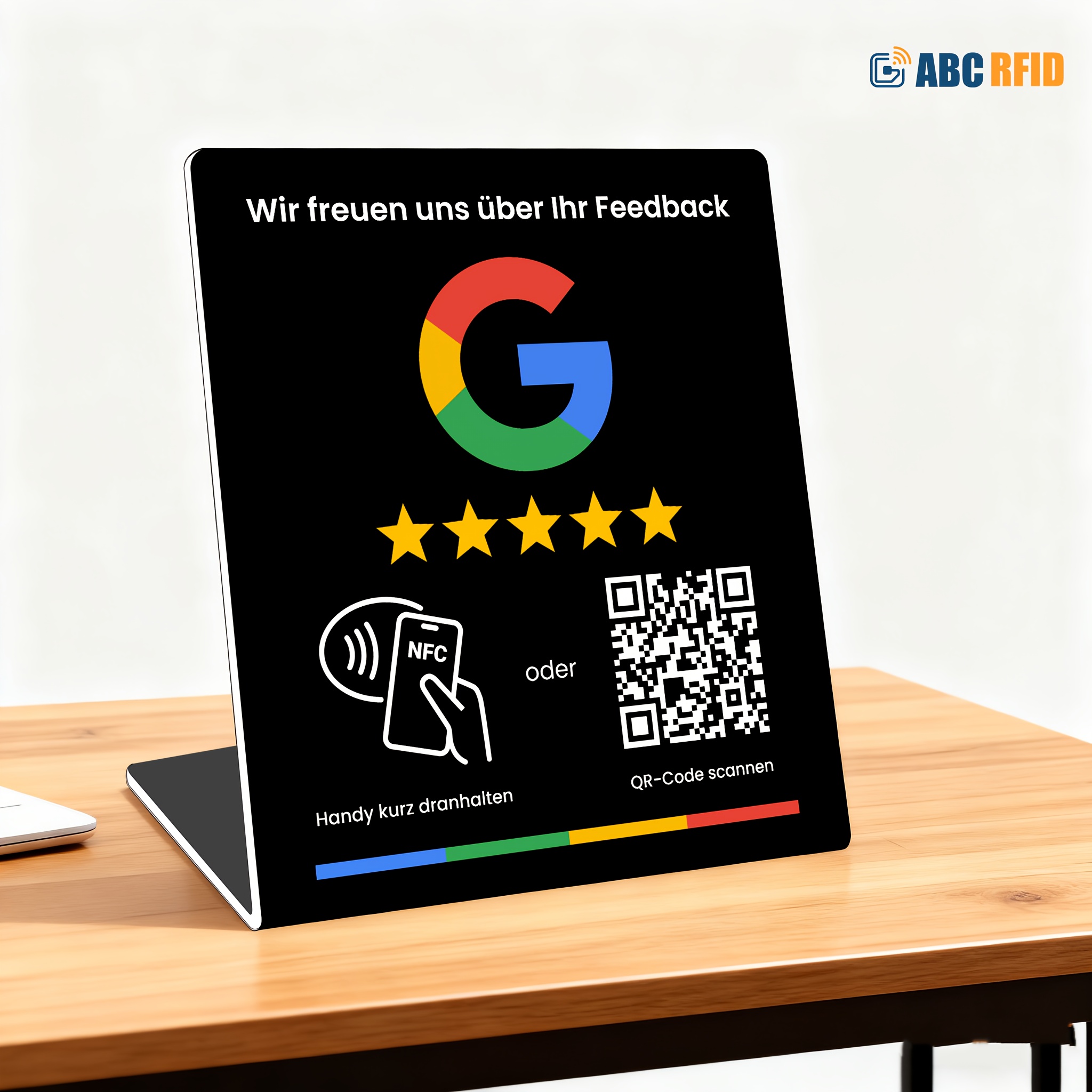 Image of Business Stand For Google Review, Nfc Tap & Dynamic , Easy Setup With Review , Required, Review Us On, Review Sign