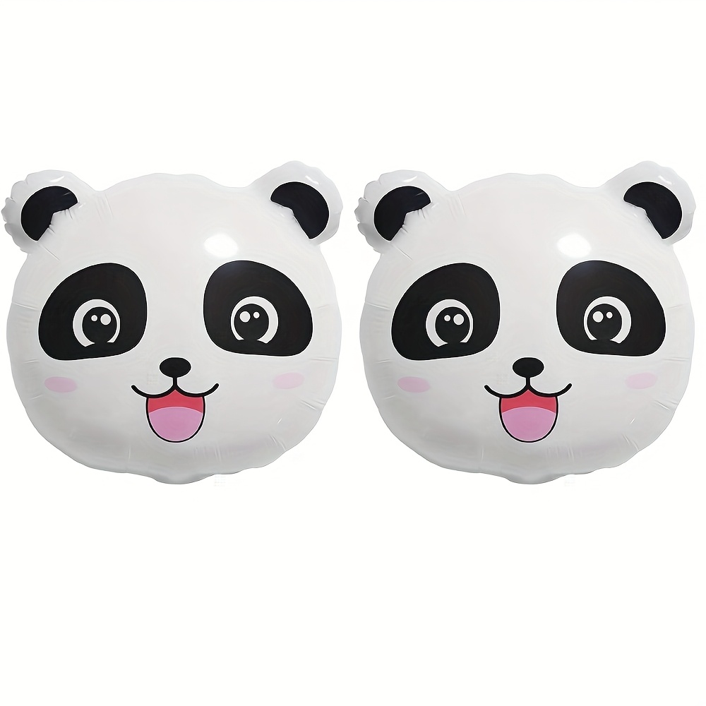 Zoo Animals Panda Balloons Panda Themed Party Supplies For Kids Boys Girls, 2pcs Cartoon Panda Head Aluminum Balloons Animal Balloons For Birthday Decoration Wedding Shower
