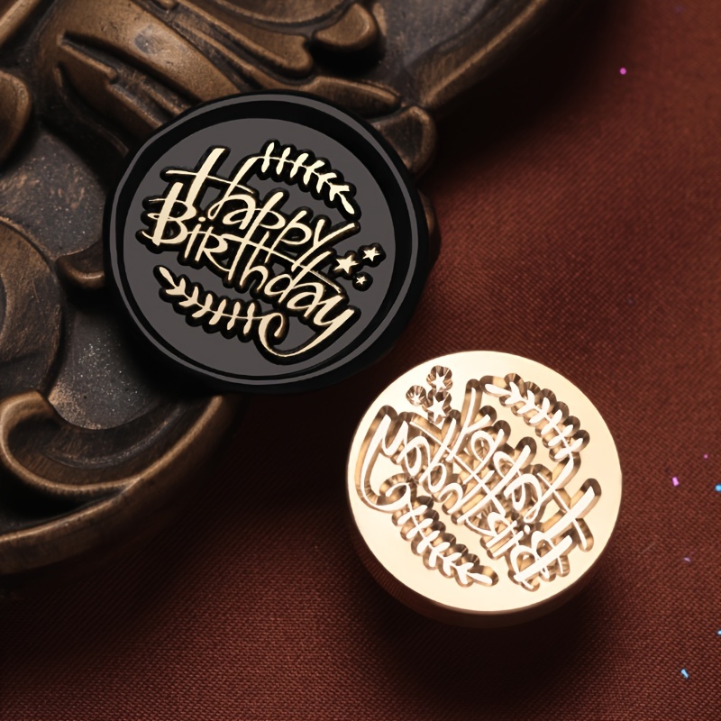 Image of Vintage Wax Seal Stamp Set, 1pc English Alphabet 25mm Detachable Brass Head, Round Copper Envelope Sealing Stamps For Wedding Invitations, Wine Packaging, Greeting Cards - Versatile Assorted Designs
