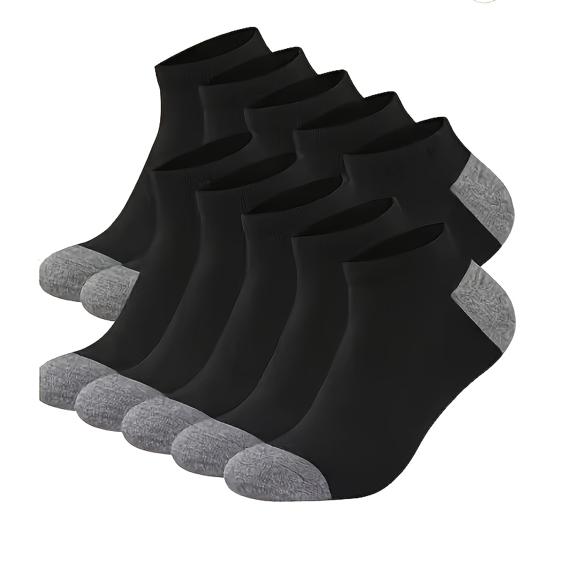 TEMU 5pair Of Men's Breathable Mesh Sports Running Gym Socks, Designed With Moisture Wicking And Elastic Cushioning - Comfortable Solid Color,
