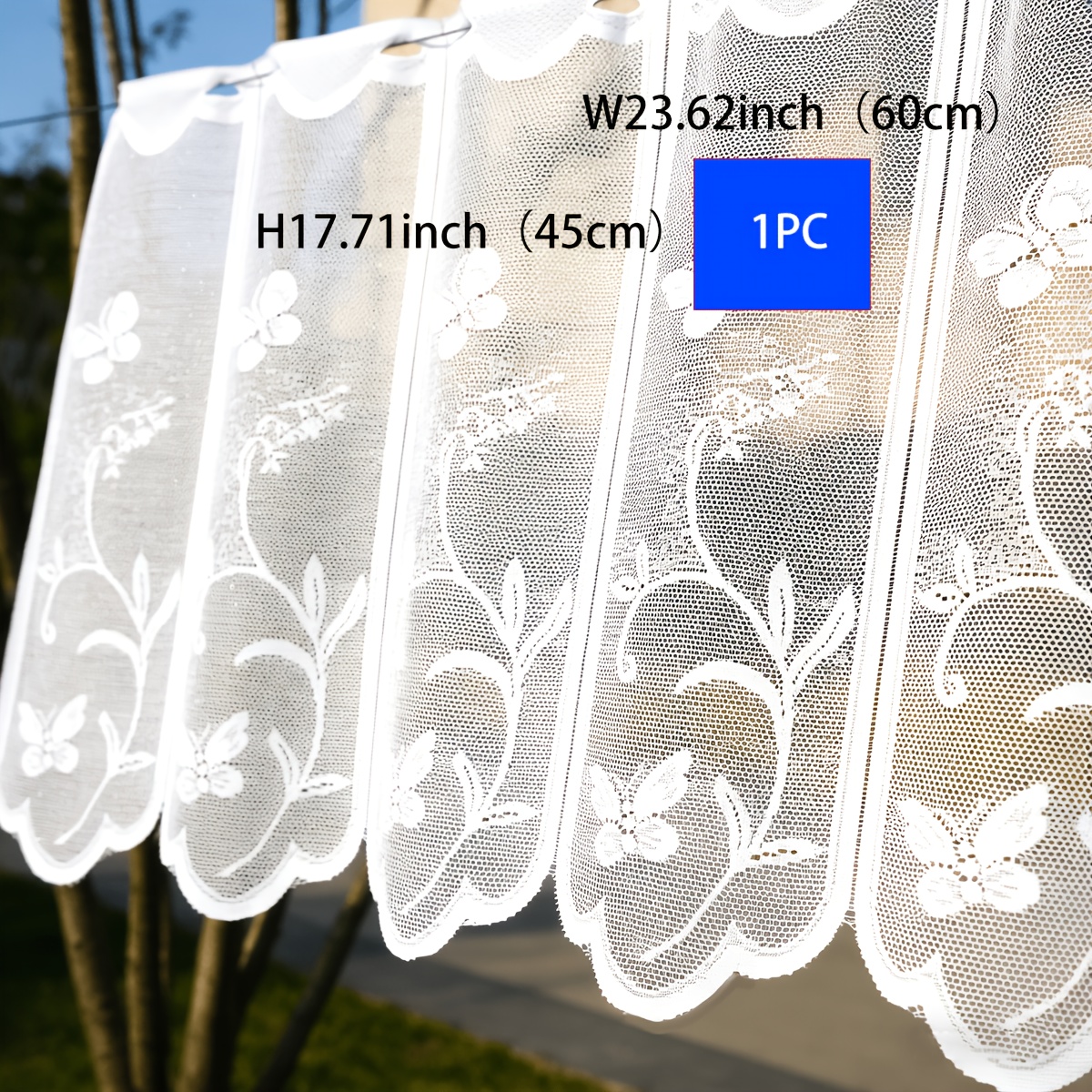 TEMU 1pc Semi-transparent Kitchen Mini Curtain, Coffee Curtain. Suitable For Multiple Styles Including Modern, Minimalist, Rustic, Light Luxury, And