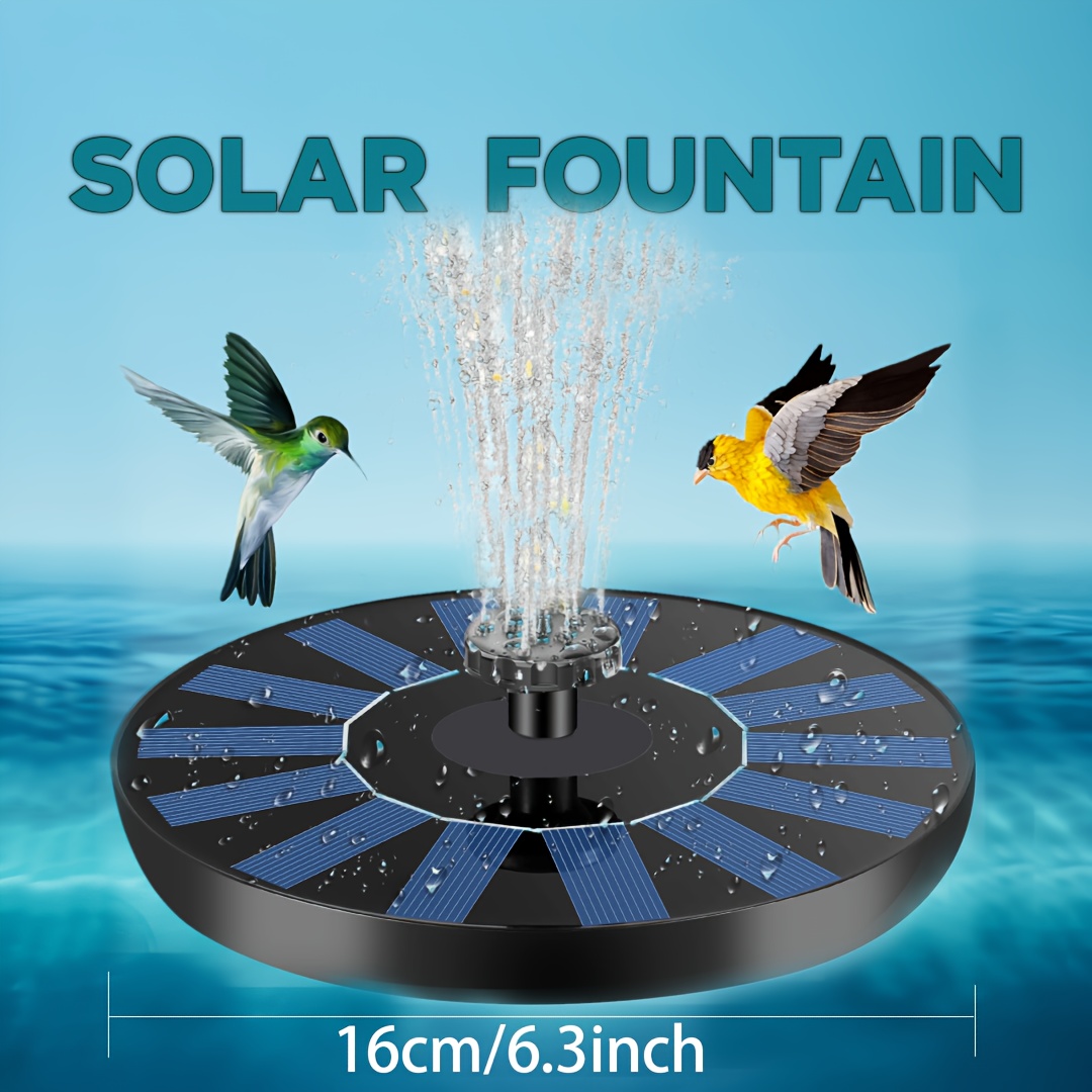 Artikelbild solarbetriebene brunnenpumpe mit 6 düsen – solar-wasserpumpe, ideal für vogeltränken, teiche, gärten, schwimmbäder & aquarien, 1,5w/2,5w/3,5w, ipx8