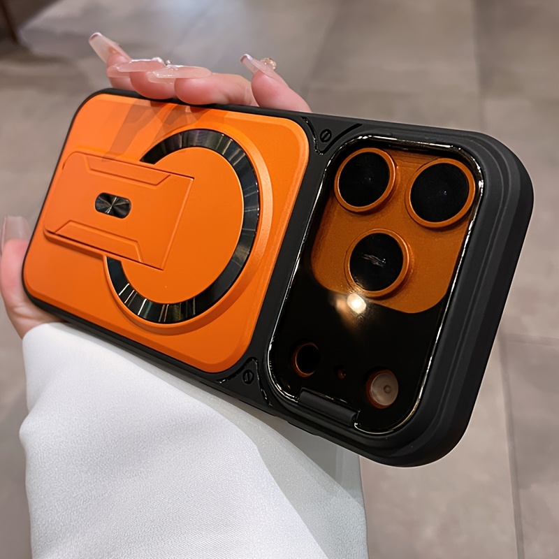 TEMU Phone Case: Luxury Magnetic Holder Bracket Camera Protection Phone Case Compatible With Iphone 18 Pro Max 17pro 17 16promax 15pro Max 14 Pro Max