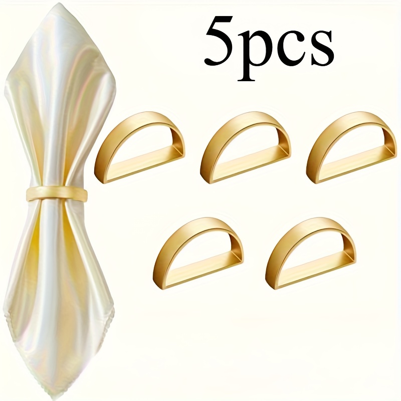 TEMU Ensemble de 5 porte-serviettes en acier inoxydable - Touches métalliques contemporaines pour à manger - Clips à serviette robustes, élégants et