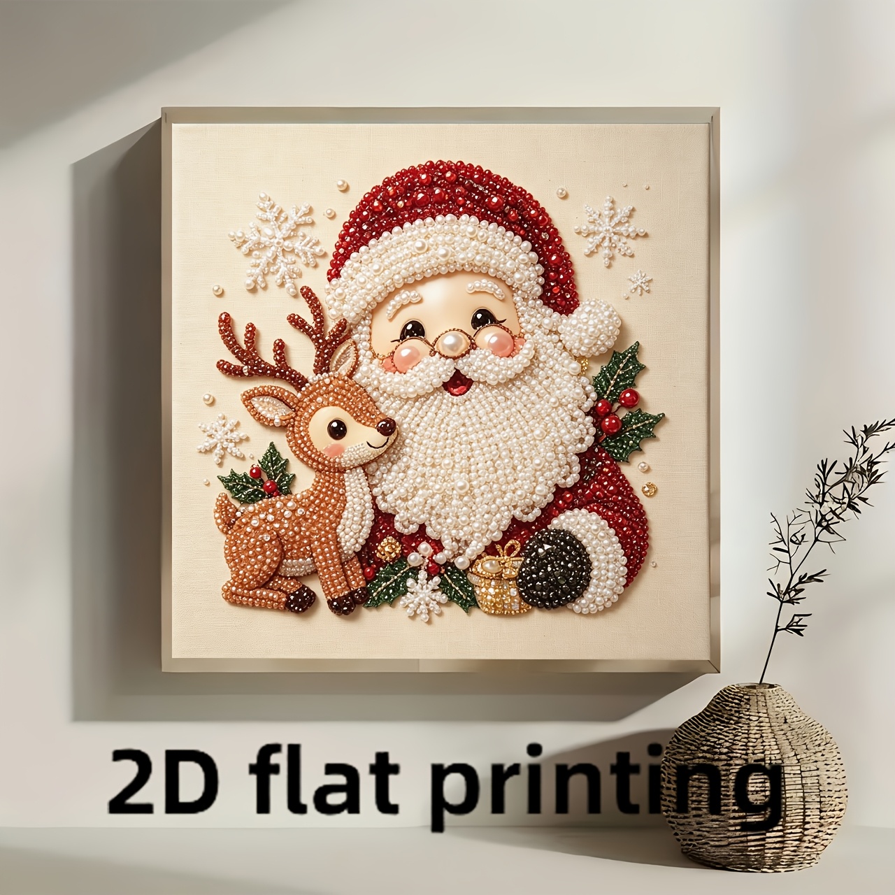 TEMU New Christmas Pearl Painting Kit, Holiday Themed Santa Claus And Christmas Tree Pattern, Handmade Diy Decoration, Festive Atmosphere Diamond