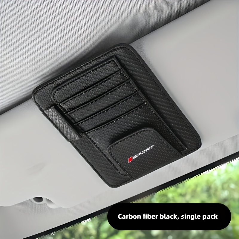 TEMU Suitable For Car Glasses Clip, Car Glasses Case, Car Glasses Holder Clip, Glasses Case Sun Visor Storage Item , Featuring Black Red/black