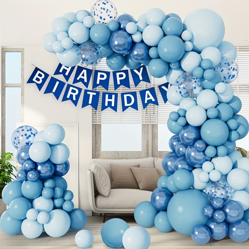 

99pcs, Blue Balloons Garland Arch Kit, Macaron Blue Balloons, Birthday Party Decoration, Wedding, Engagement, Baby Shower, Gender Reveal, Background Photo Prop, Party Decortion Supplies