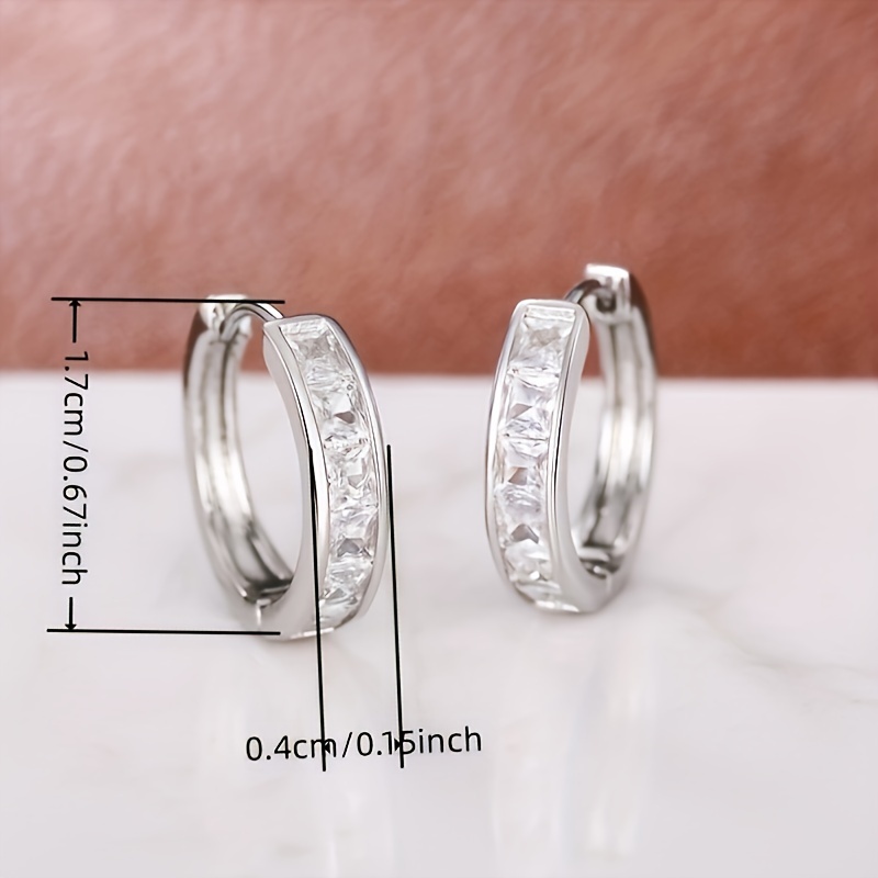   of s925   fashionable and simple zirconia earrings shining daily wear for women hypoallergenic lightweight earrings suitable for any outfit and date as a gift for women Product details 5