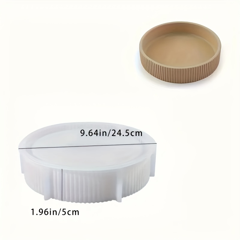 Image of Resin Casting Molds Leuq 1pc Silicone Mold -2 Size Round Striped Storage Bowl Molds For Large Flowerpots, Garden Decoration, Outdoor Potted Plants, Casting Mold, Candlestick Bowl, Cement Mold