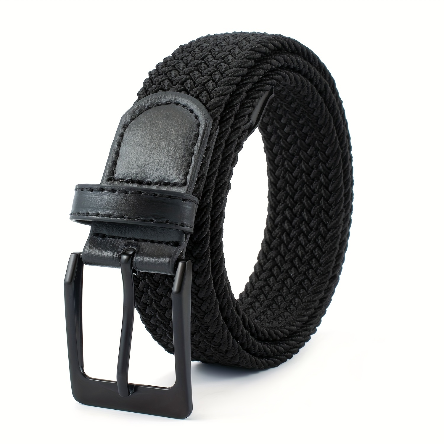 Image of Men's And Women's Casual Alloy Pin Woven Stretch Breathable Canvas Belt, Korean Style Pants Belt