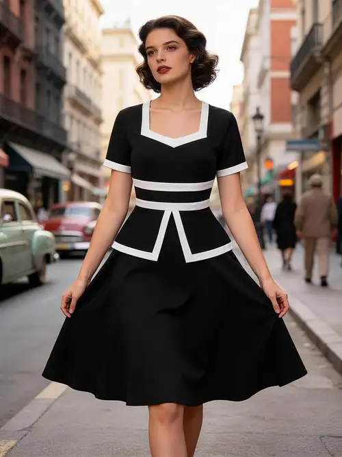 fall swing dresses for women Unique Vintage Red Sweetheart Swing Dress