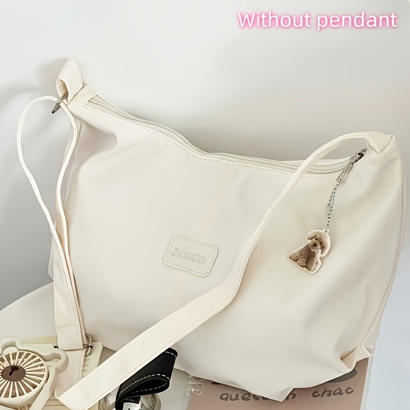 Women's Fashion Japanese-style Large Capacity Crossbody Bag With Adjustable Strap And Zipper Closure - For Commuting, Campus, Casual - From