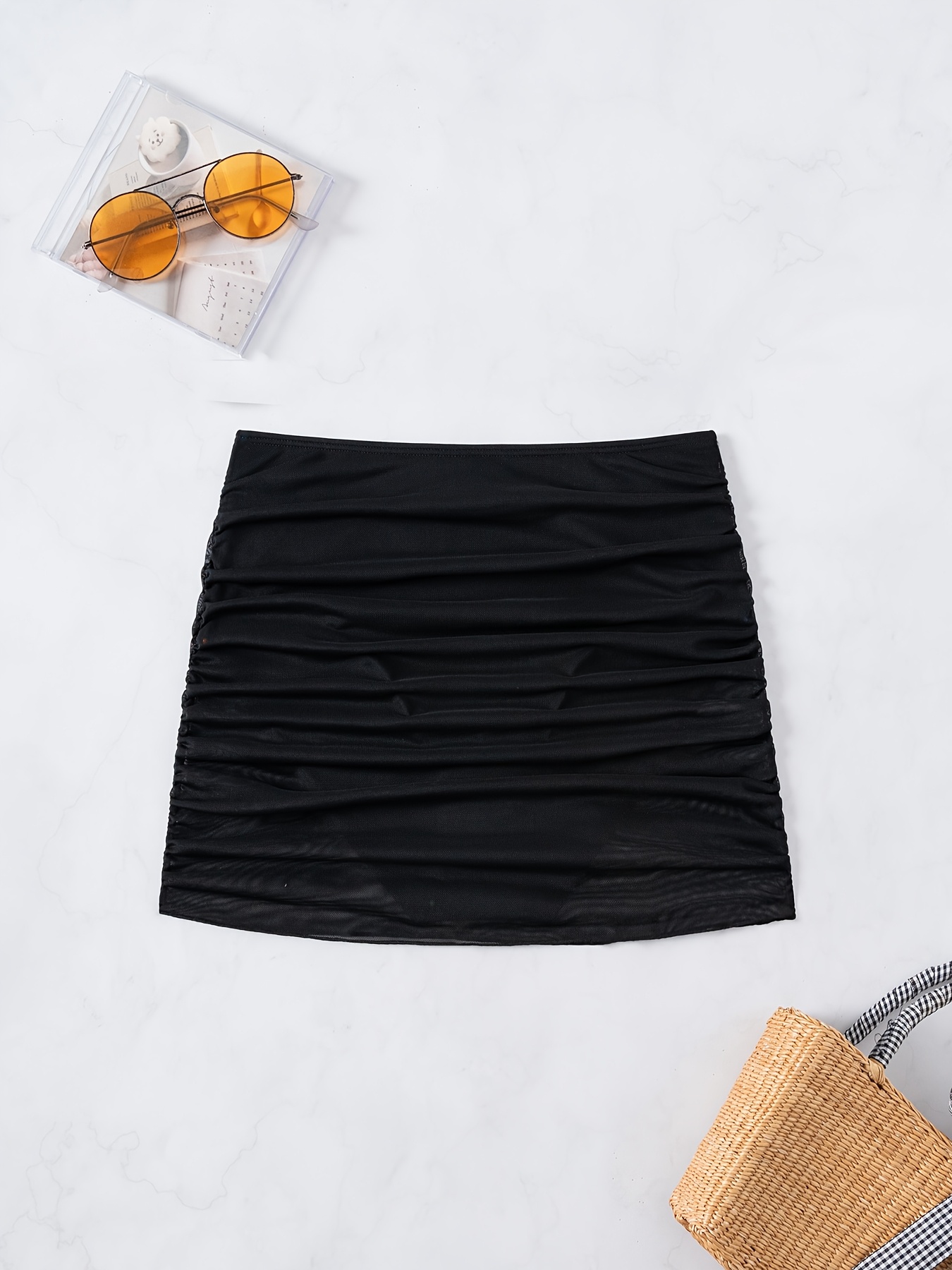 Ladies' Swimwear Shorts with Elastic, Comfortable Mesh, Pleated Design, Sexy Yet Modest Tankini Bottom Shorts.