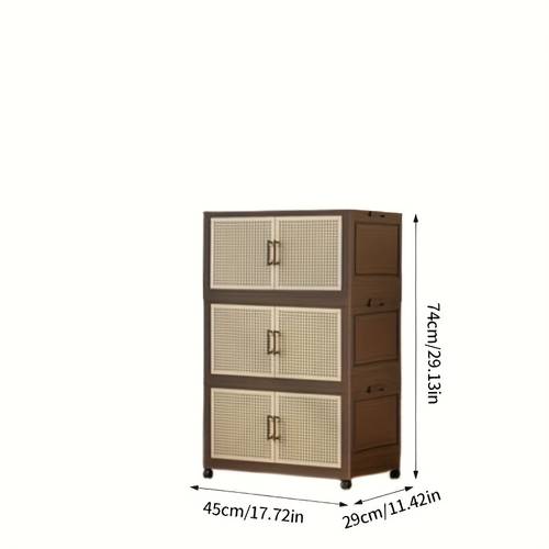 scatola portaoggetti pieghevole vintage a 2/3 ripiani con ruote - mobiletto portaoggetti portatile moderno di metà per forniture artistiche, organizzazione di artigianato, accessori per cucito - scatola pieghevole , scatola portaoggetti multiuso con ruote, caffè, armadietti portaoggetti