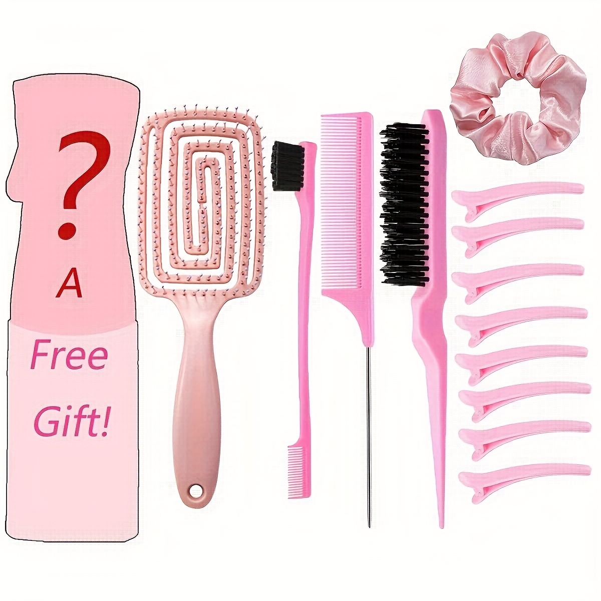 14pcs of hollow comb set including 1 200ml high pressure spray bottle 3pcs of hair comb set 1pc of large   hairband and 8pcs of fringe hairpin suitable for salon barbers family and travel to create exquisite hair style