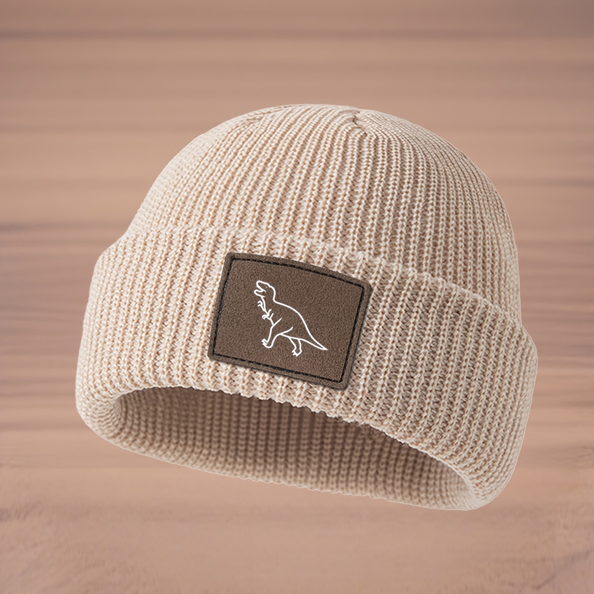 TEMU Fashion Baseball Cap With Easy Dinosaur Sketch Pattern Knit Hat Outdoor Ski Hat Street Trendy High Elasticity Pullover Cap Unisex Sweater Cap