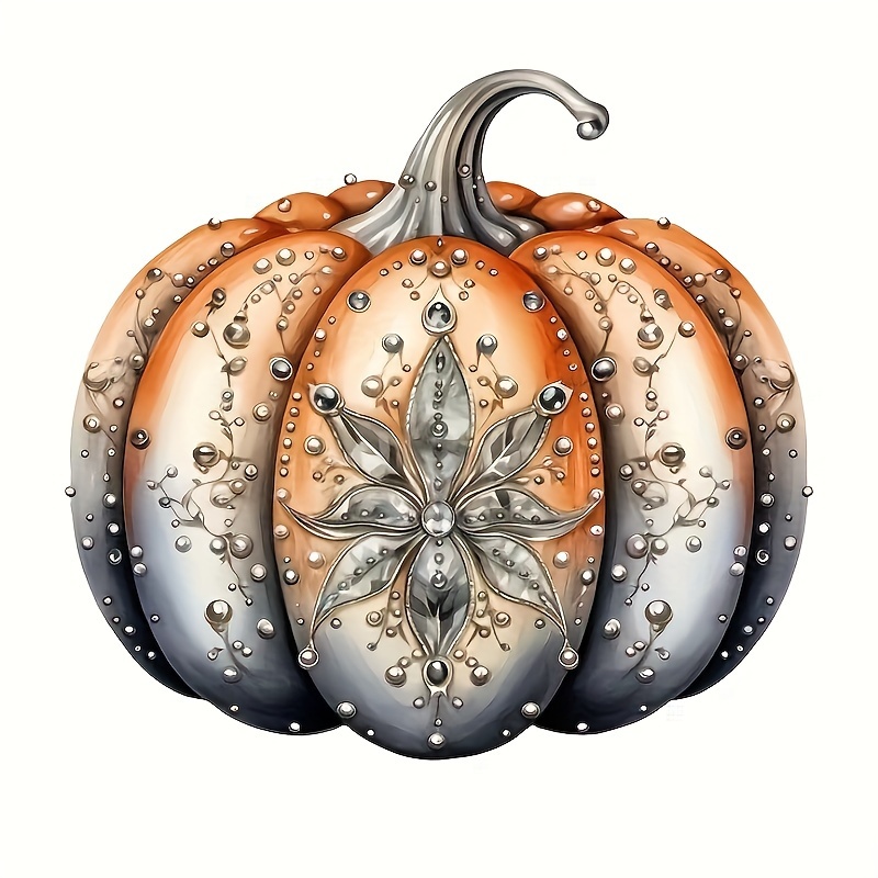 

5d Diy Pumpkin Diamond Painting Kit For Adults - Full Round Drill Art Set, Acrylic Gems, Craft & Decor Gift