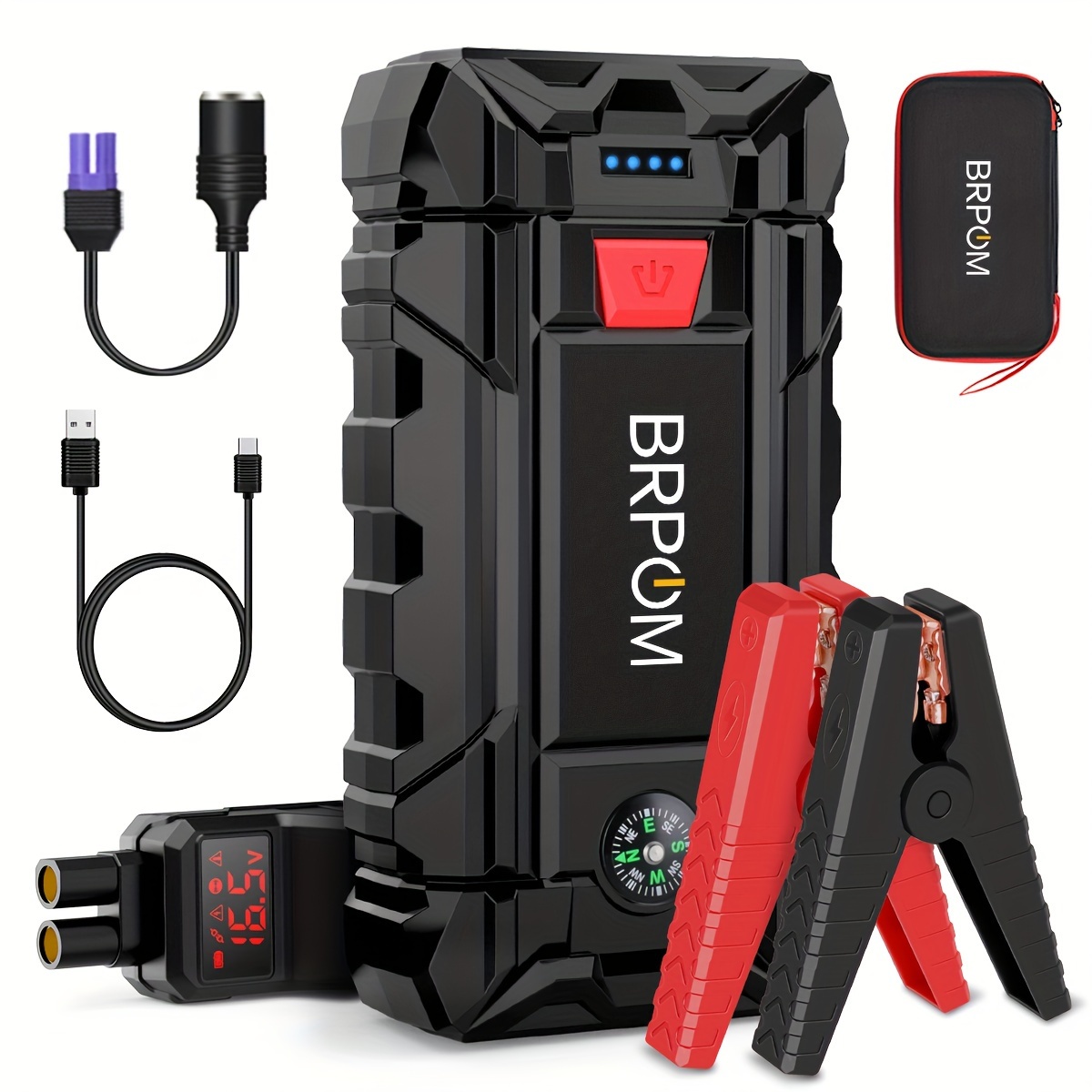 

Car Jump Starter, 5000a 26800mah (up To 10l Gas Or 8.0l Engine, 50 Times) 12v Auto Booster Battery Pack Jump Box With Quick Charger Smart Jump Cables