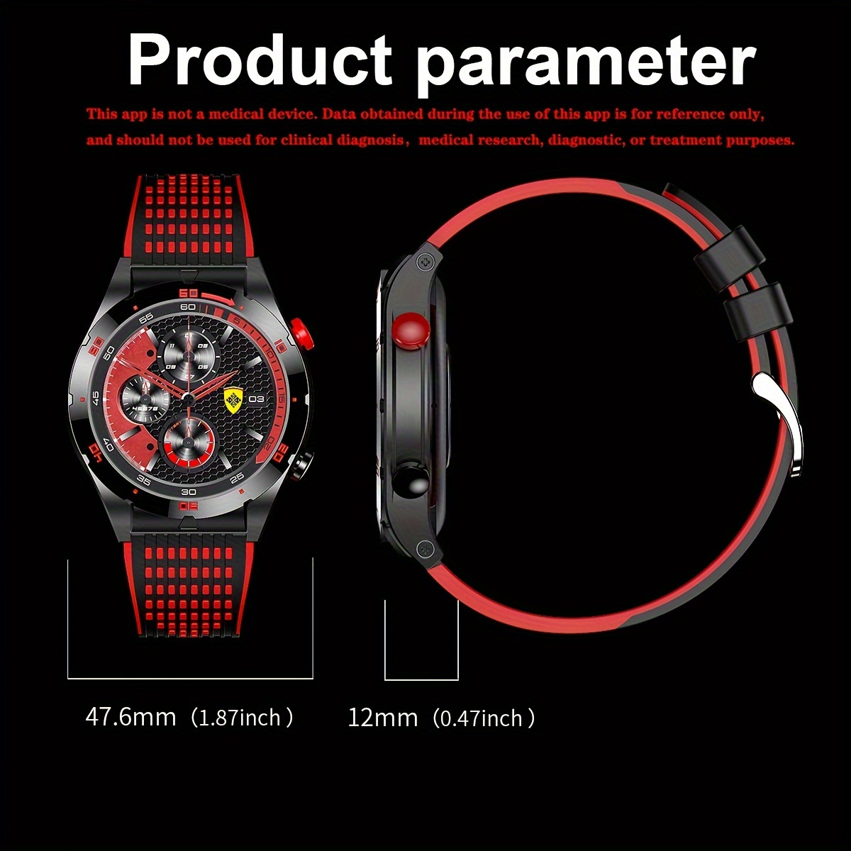 Smartwatch with GPS and Amoled HD screen Black