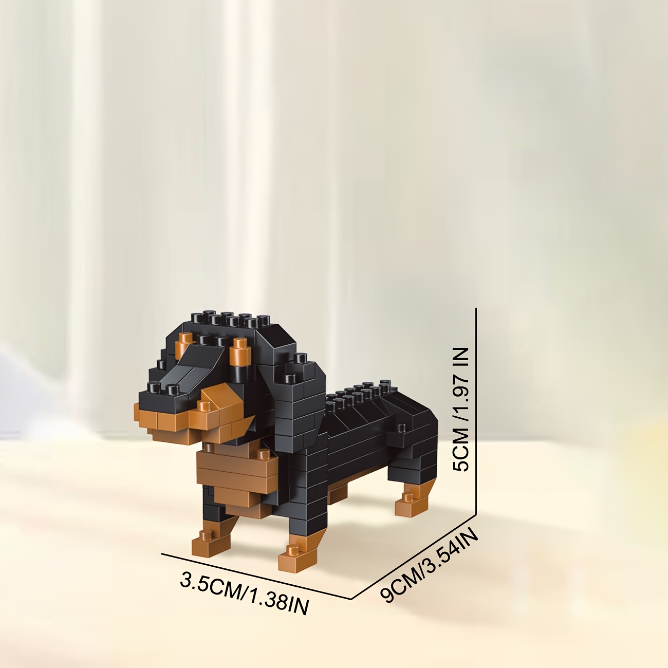 Cute Dog Dachshund Schnauzer Block Model 3d Assembly Training Manual And Birthday Christmas Toy Gift