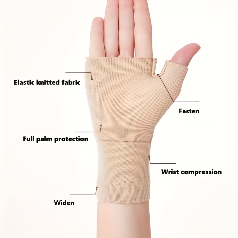 [Stretchy Sleeve] Stretchy Polyester Extended Knit Thumb Sleeve - Wrist Support Glove for Mouse Hand, Scar Covering, Pull-On Design, Hand Wash Only, Mouse Hand Support|Stretchy Knit Material|Polyester Fiber Glove