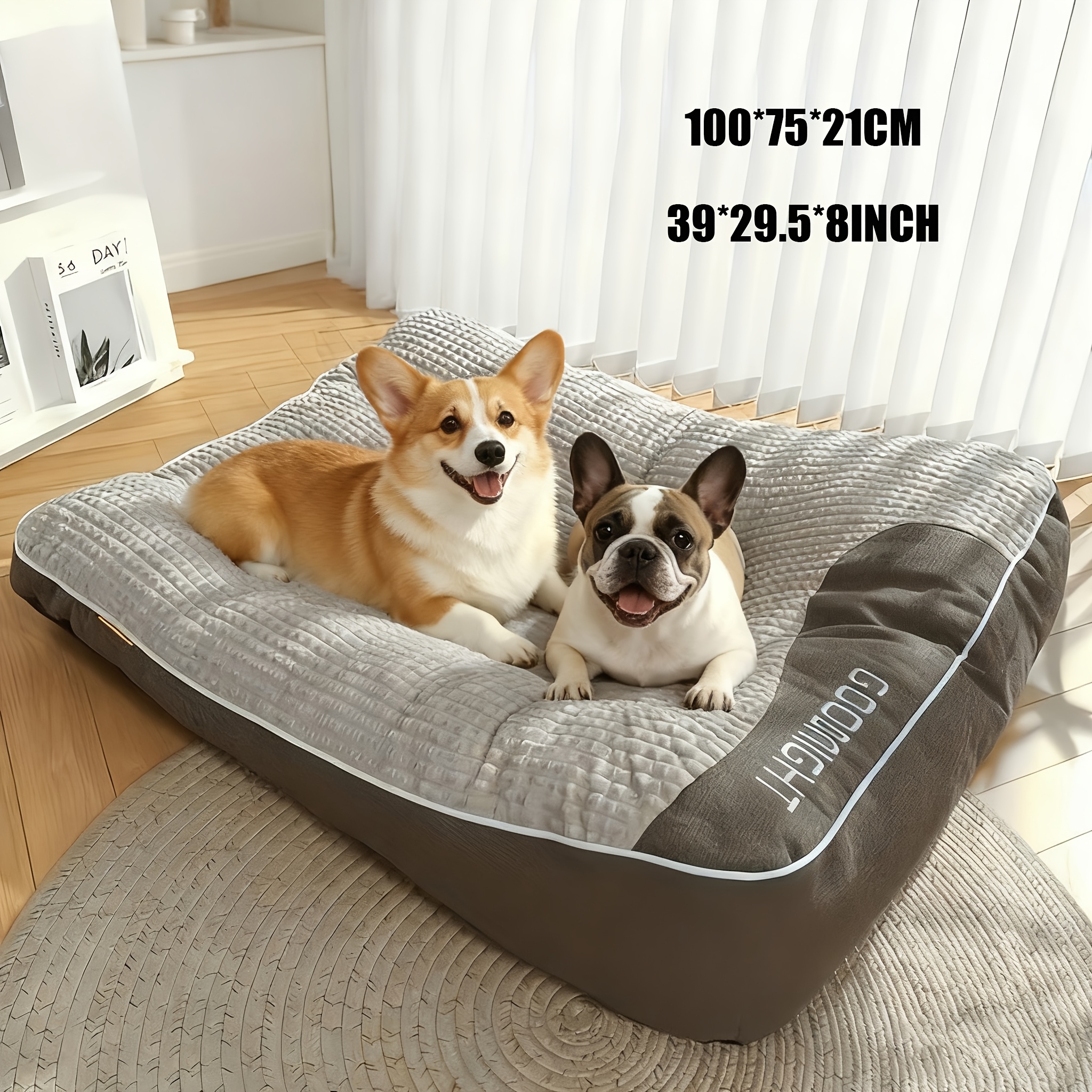 TEMU Enormous Luxurious Xxl Large Dog Sofa - Supportive Dog Bed And Cushion - Ultra-large Pet Bed, Sedative Mat, Orthopedic Dog Pad, Human-sized