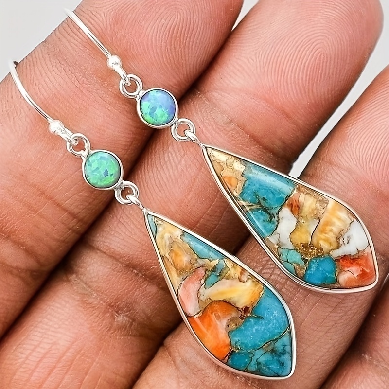 Vintage Glass Teardrop Earrings for Women