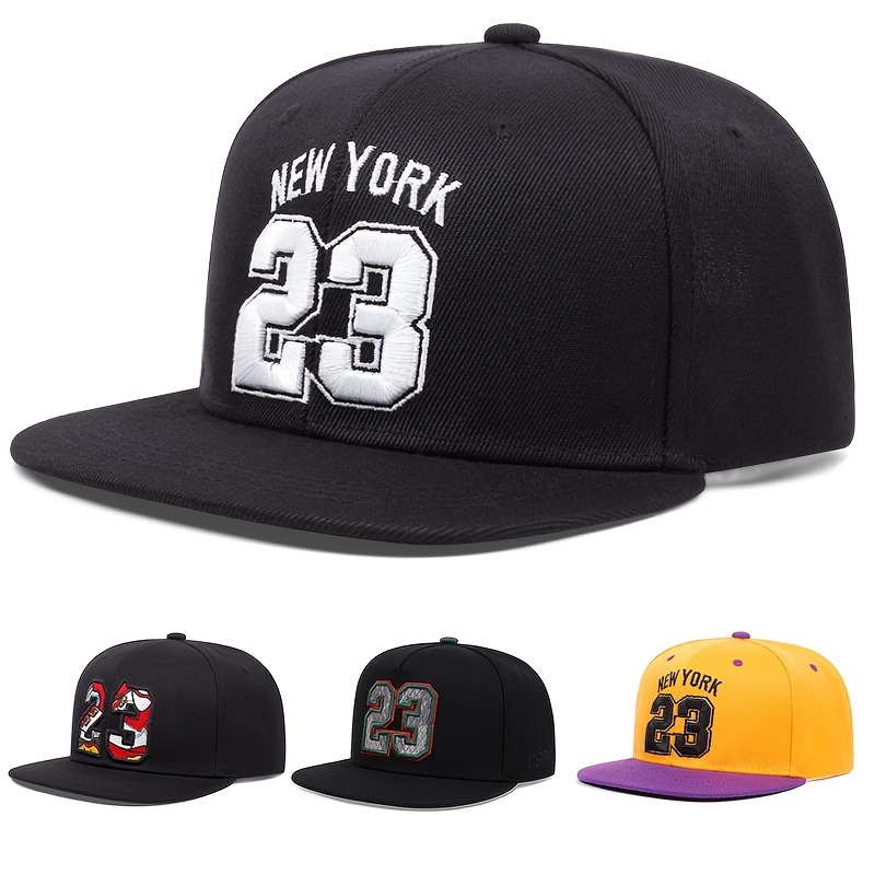 

Fashion Outdoor Sport Baseball Cap Men Women 23 New York Embroidered Sun Visor Cap Hip-hop Flat Brim Hat