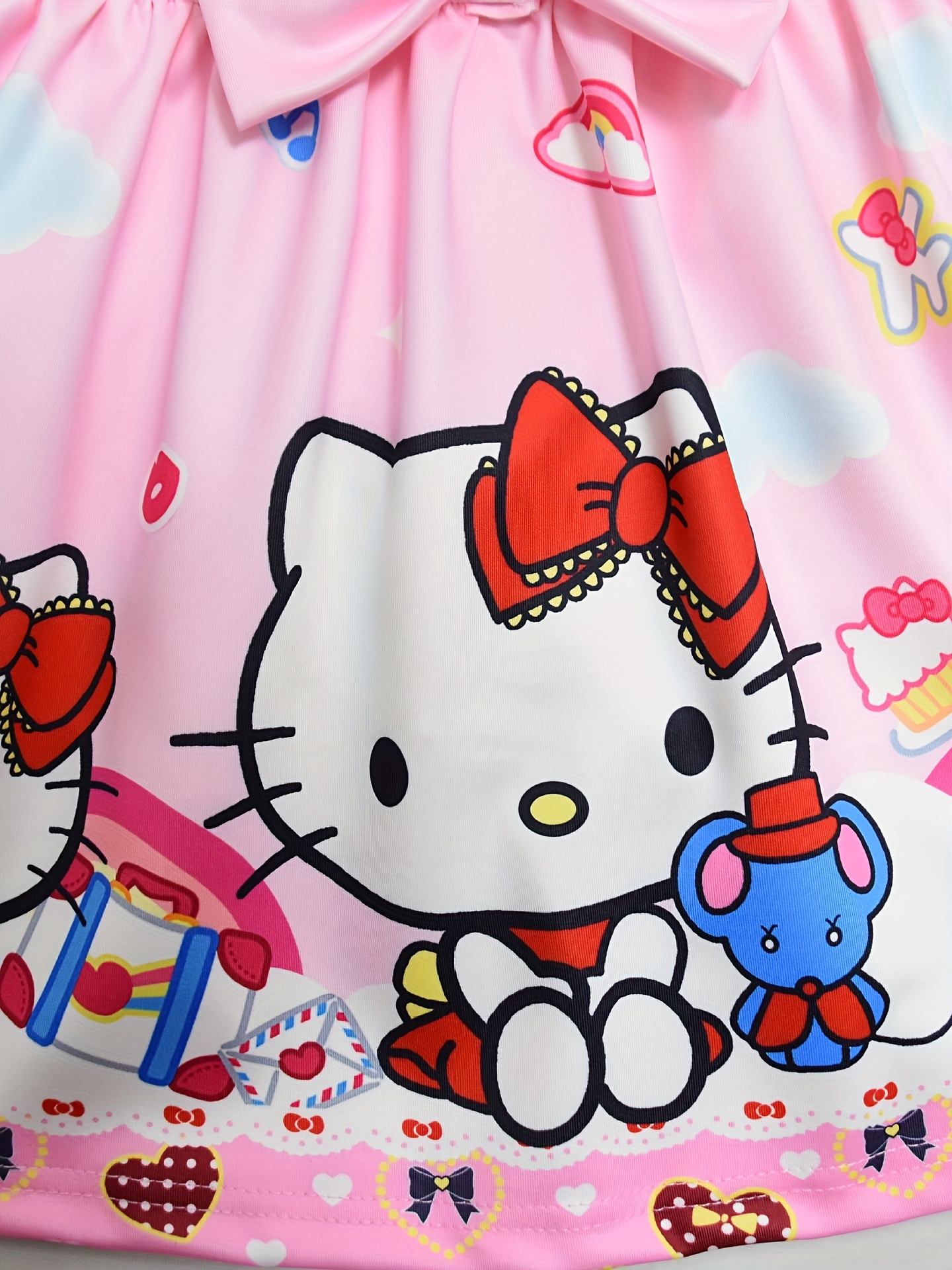 Hello Kitty Dress Fabric Close-up