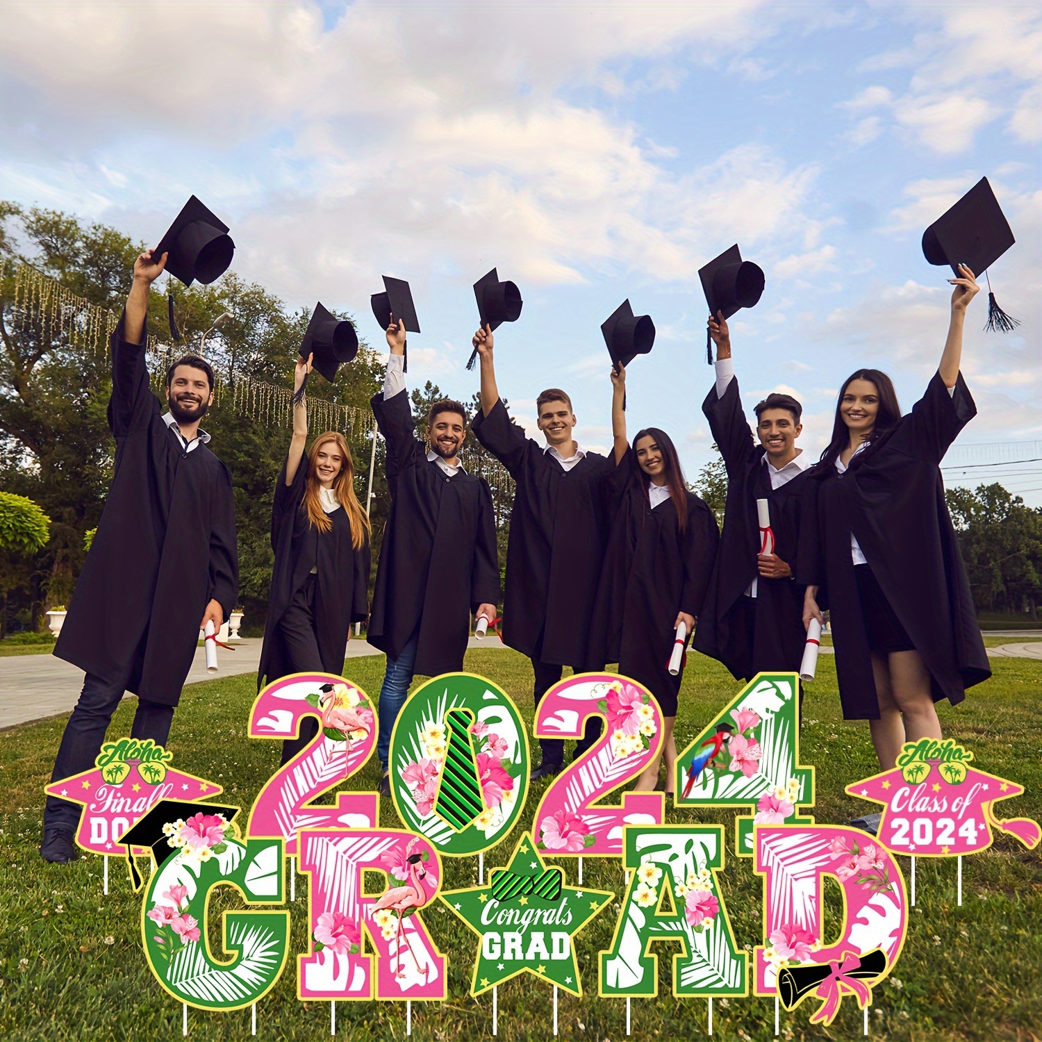 Aloha Class 2024 Graduation Decorations Yard Sign Congrats Temu Australia