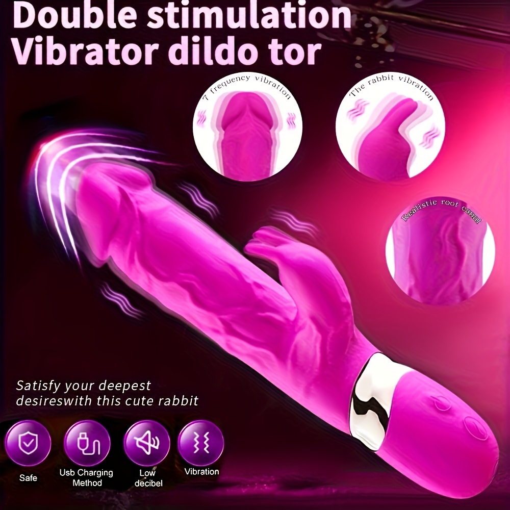 Dildo - Dildo - G Spot Vibrators Rabbit Dildo, G-Spot Stimulation Clitoral with 7+10 Powerful Vibration Modes, Adult Sex Toy with Dual Motors And Vibrating Ears for Couple - Image 2
