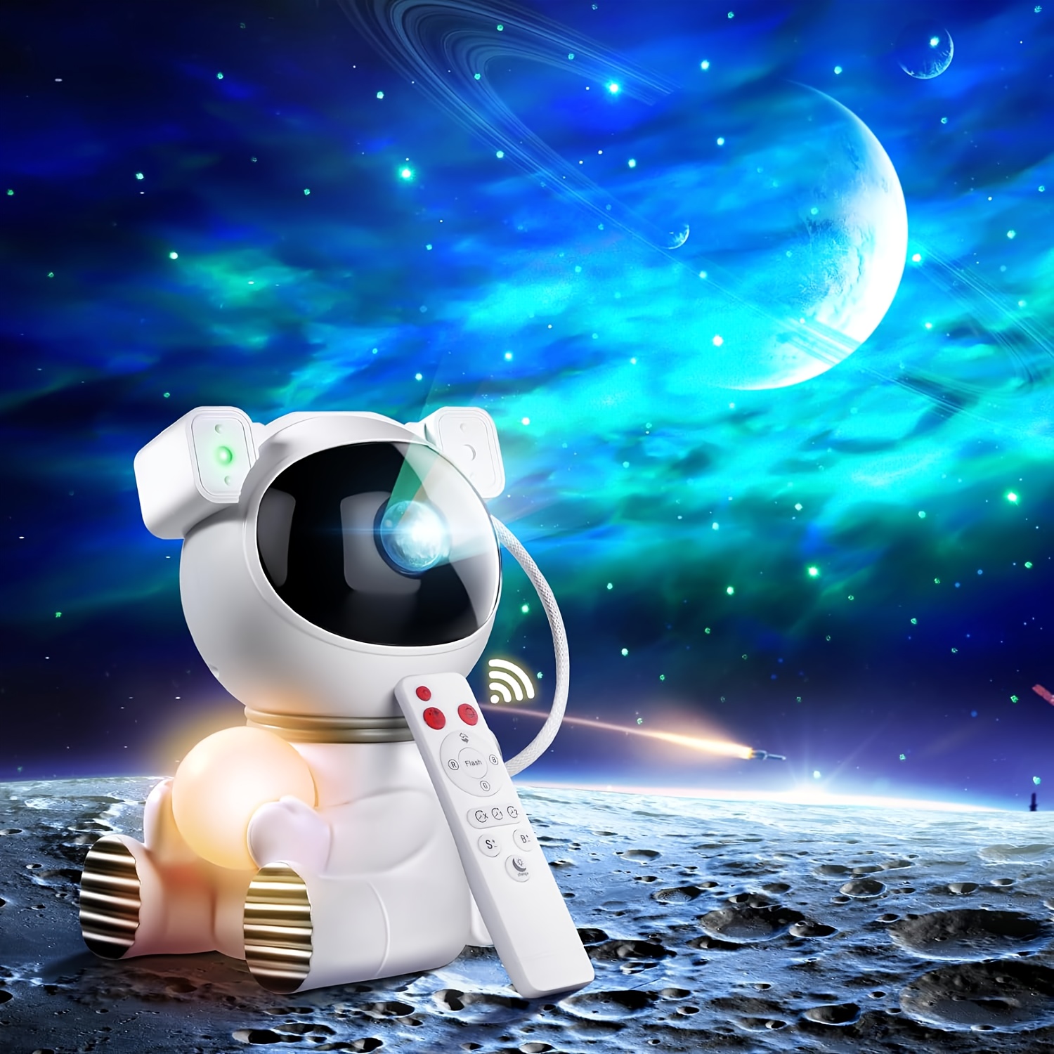 1pc Proyector Galaxia Astronauta Cohete Nocturno Lámpara 13 - Temu Mexico