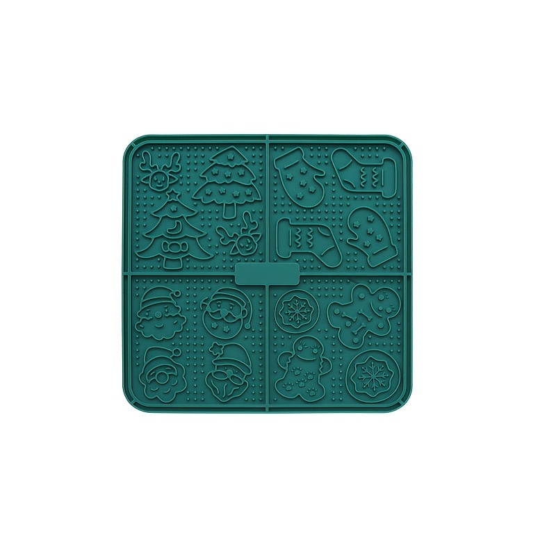 TEMU Christmas Silicone Non-slip Pet Licking Mat, Slow Feeder Lick Pad For Dogs And Cats, Xmas Holiday Pet Gift, Reusable Easy To Supplies