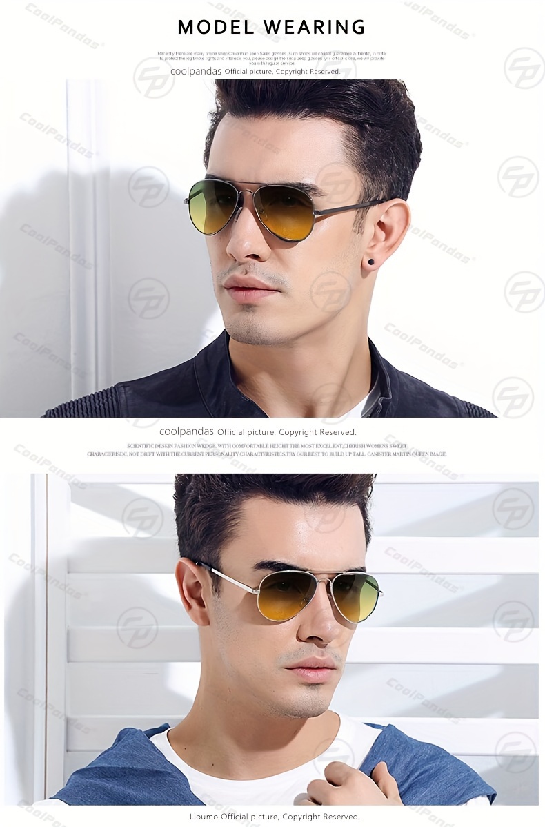 Fashion Brand Designer Night Driving Glasses Men Polarized Sunglasses Day  Night Vision Goles