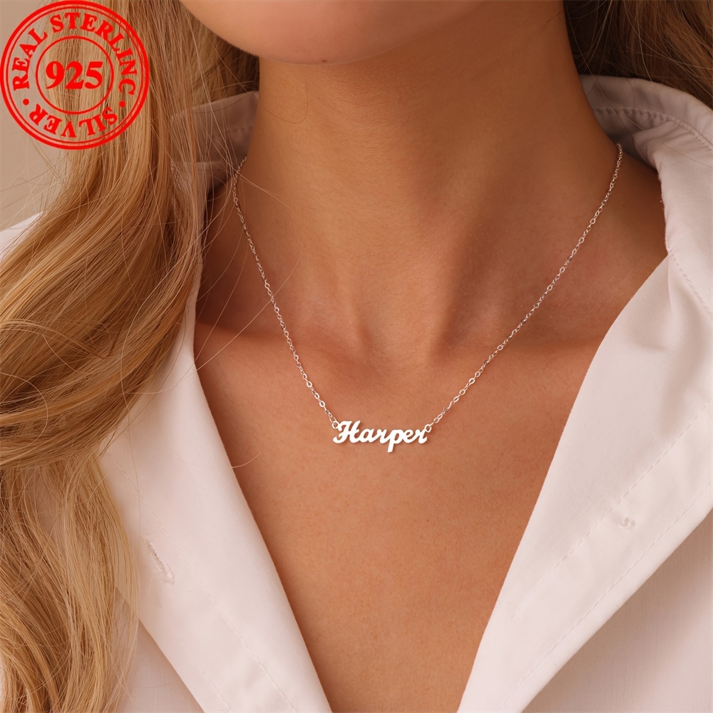 

Personalized 925 Necklace, Nameplate Pendant, /'s Day Engraved , , ( For English )