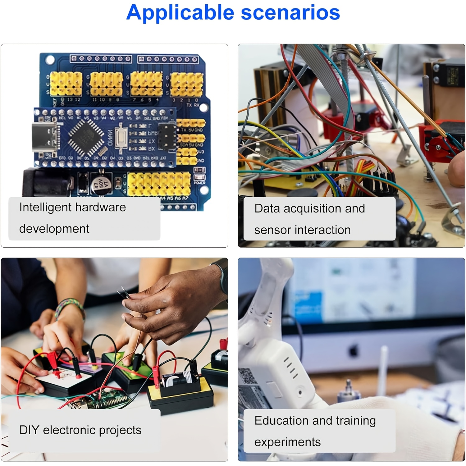 3 шт. нано v3.0 плата з мікроконтролером  328p/ch340g 5v 16m, usb c  , 3 шт. usb кабелі для   ide/pwm/spi Опис товару 5