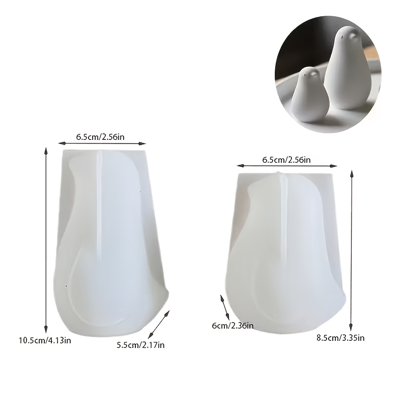 TEMU Clay Molds, 2pcs 3d Bird Ornaments Molds, Including Large And Small Standing Bird Figurines, Suitable For Gypsum Cement, Resin, Concrete Casting