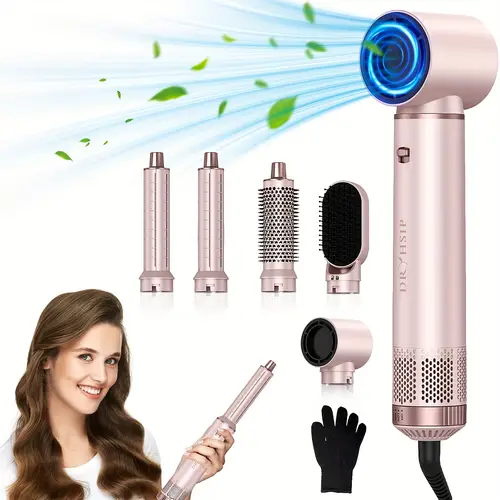5in 1 hot air brush blow dryer styler with negative all in one hair dryer brush for curling straightening salon styling gift ready for women mom birthday christmas valentines day