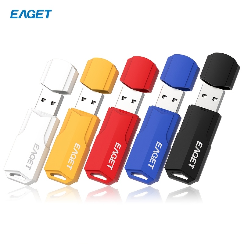 

Eaget 5pcs 4gb Usb 2.0 Flash Drives - Thumb Drives For Pc & Laptop, Assorted Colors (black, Red, Yellow, White, Blue) With Caps, Jump Drive, Pen Drive, Multi-piece Pack