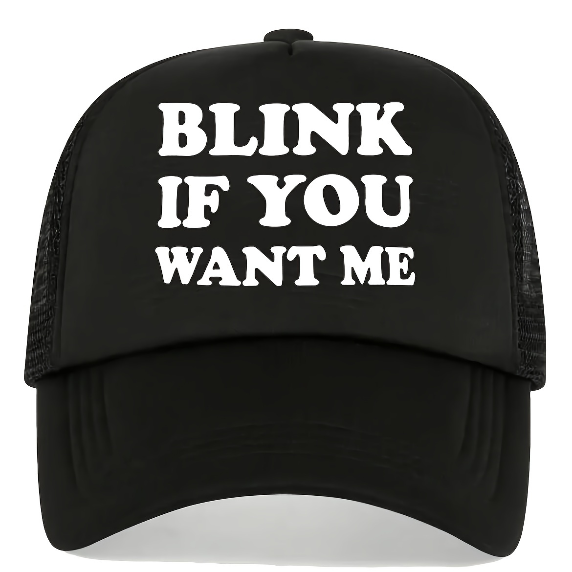 

Cool Breathable Classic Baseball Cap, Blink Print Hippie Trucker Hat, Snapback Hat For Casual Leisure Outdoor Sports