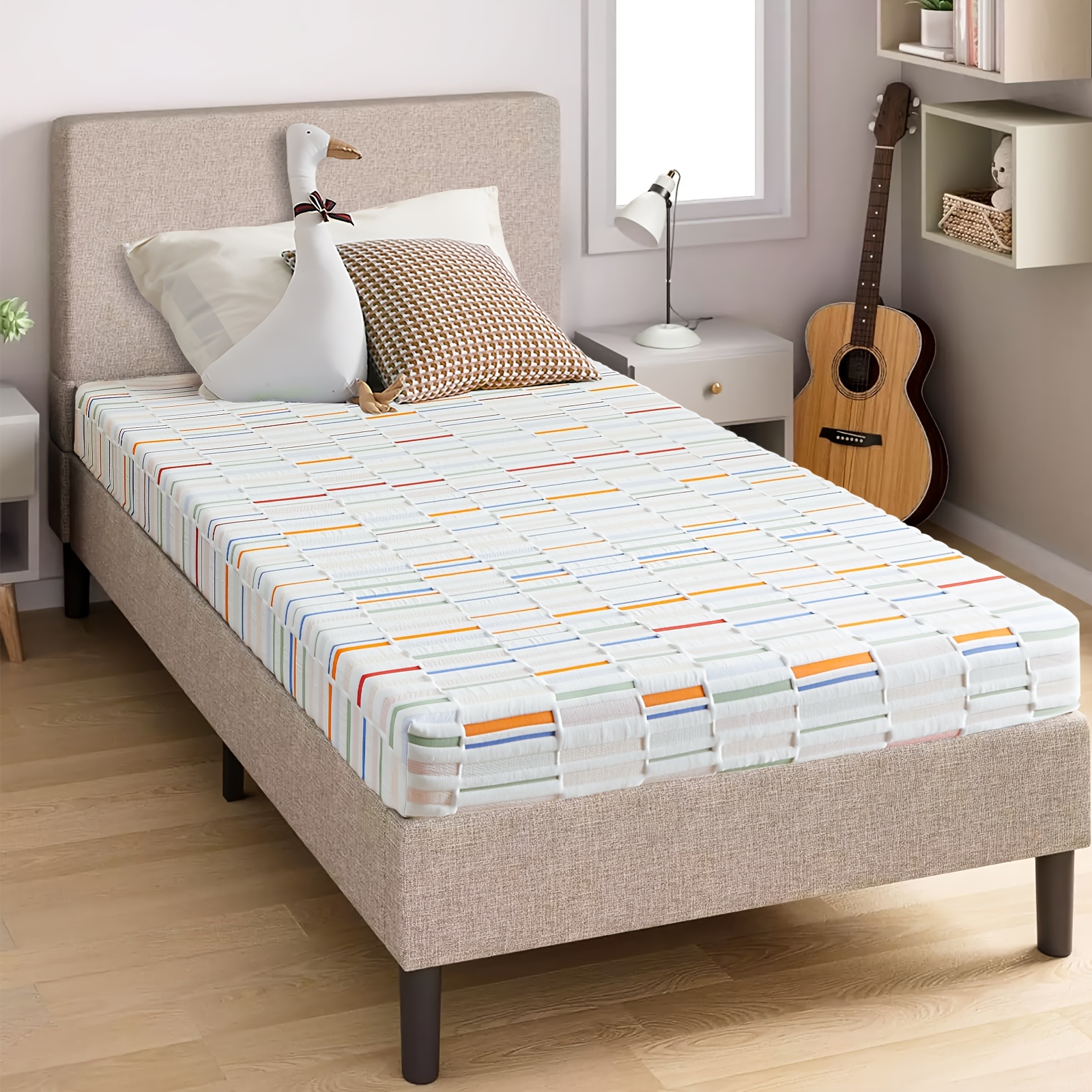 TEMU Soothing Sleep, Breathable Gel Memory Foam Mattress - 5/6 Inch, Twin/txl Size With Removable Cover, , Medium Firmness