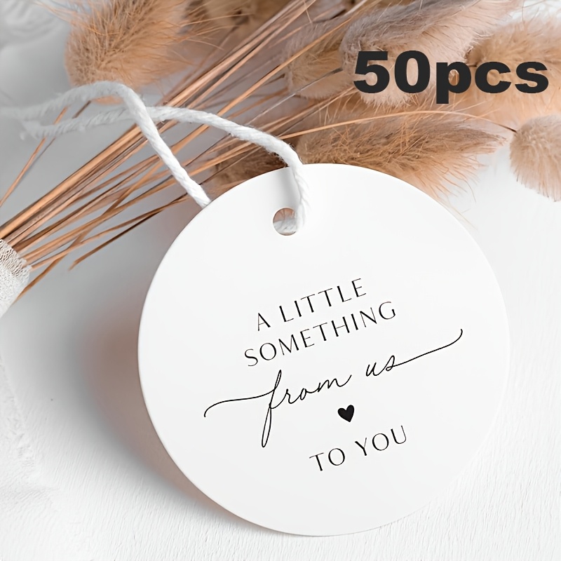 E-shop 50 Stk./Packung, "Danke" Geschenkanhänger, 2,5 Zoll (ca. 6,4 cm) runde Anhänger mit Jute-Garn, perforiert, perfekte "Danke"-Etiketten für