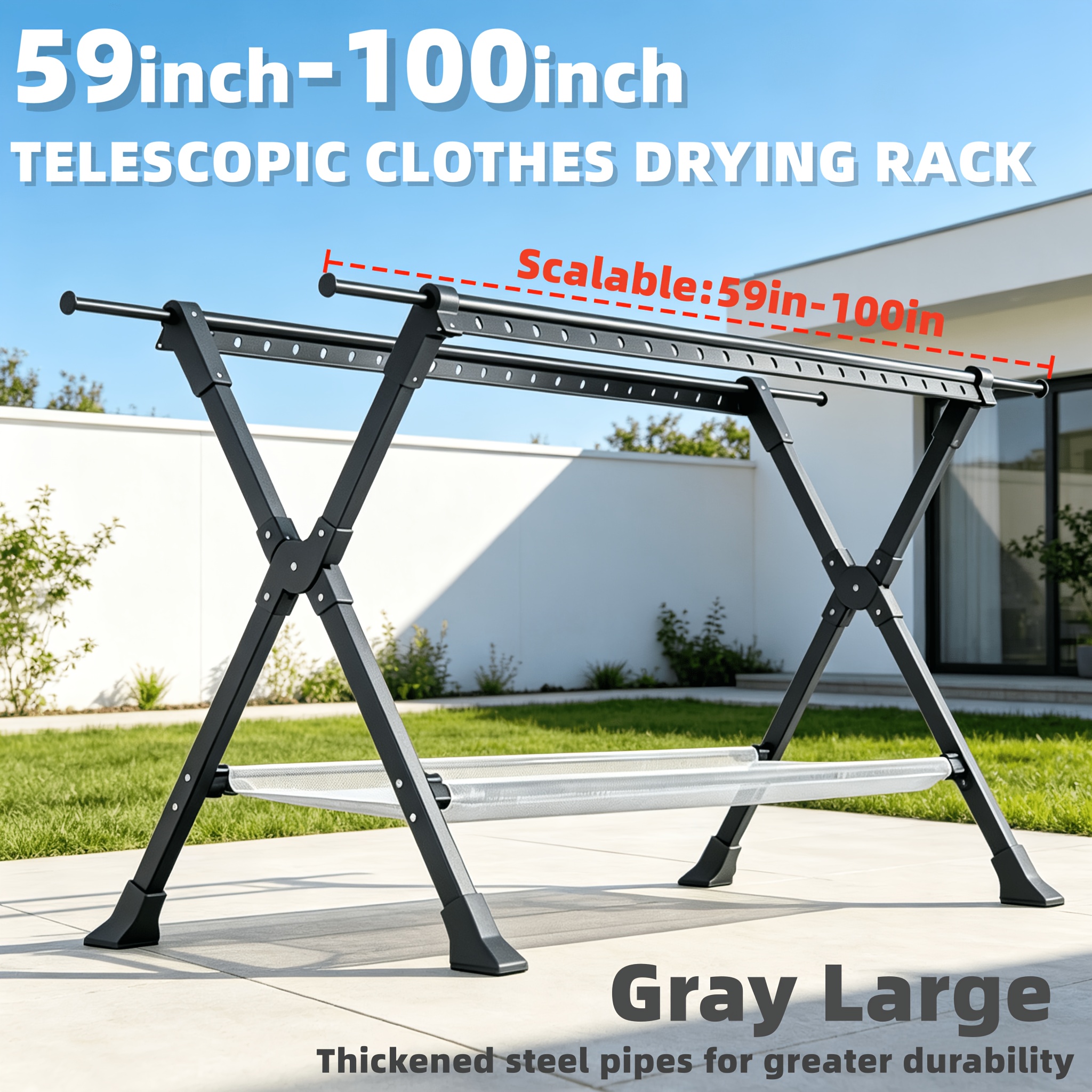 TEMU [89pcs Component 1pc Pack]carbon Steel Folding Drying Rack, Stable Freestanding Clothes Airer For Clothing, Towels & Bedding, Easy Fold Storage