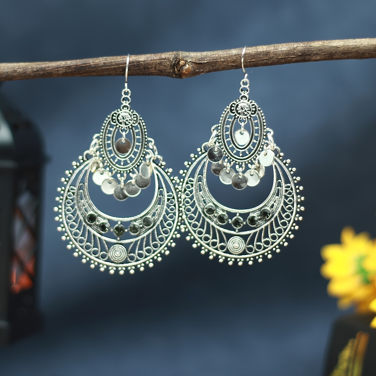 Boucles D'oreilles Vintage Strass – Paire – Élégantes Et Brillantes