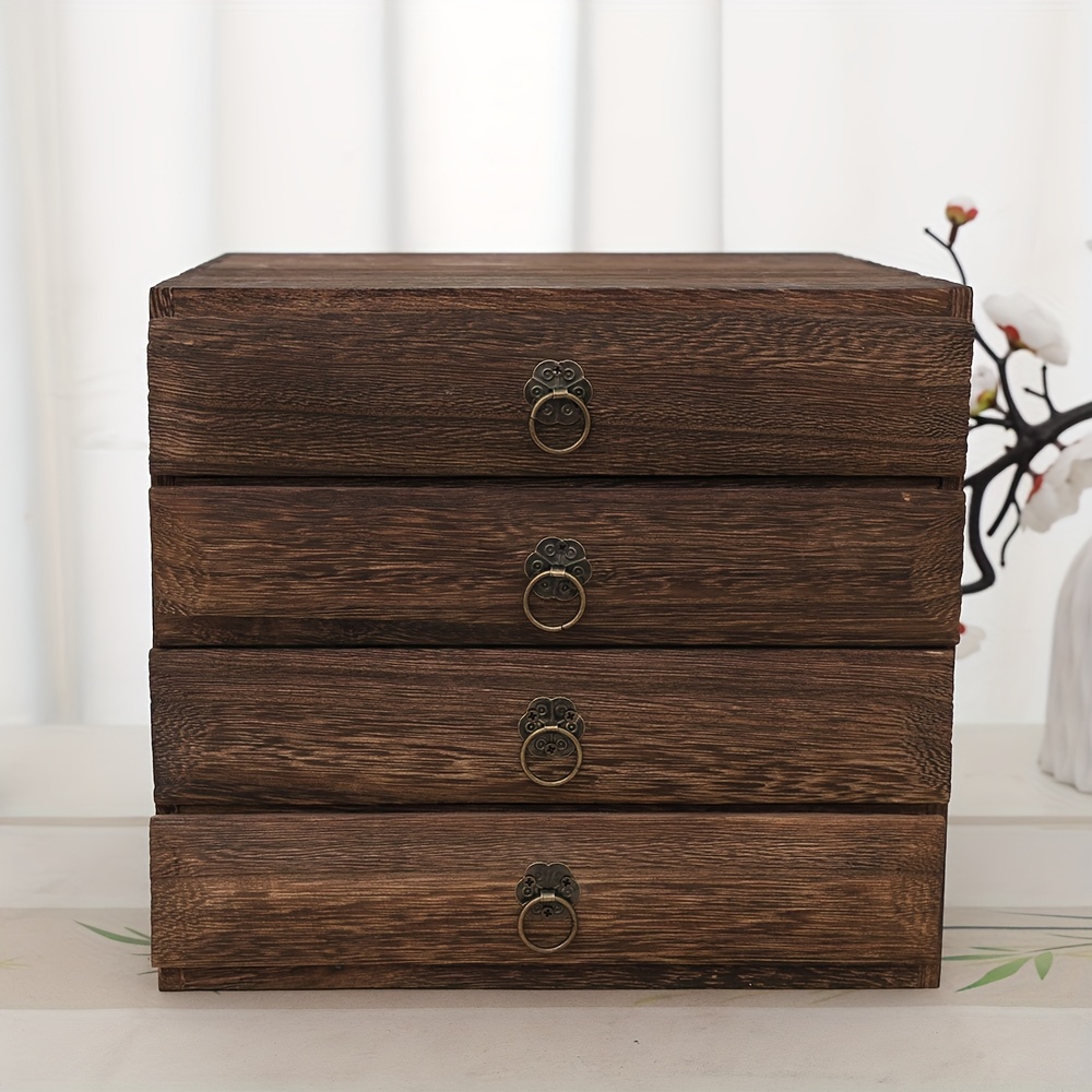 armário de armazenamento de   níveis com gavetas para quarto e escritório,   de madeira de  , unidades de gavetas de armazenamento