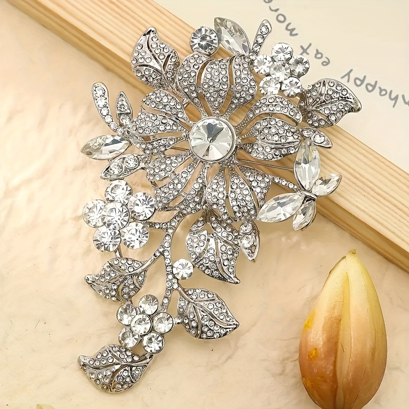 

Fashionable Luxury Exquisite Inlaid Full Flower Brooch Suitable For Elegant Party Wear Dress Brooch Jewelry Accessories