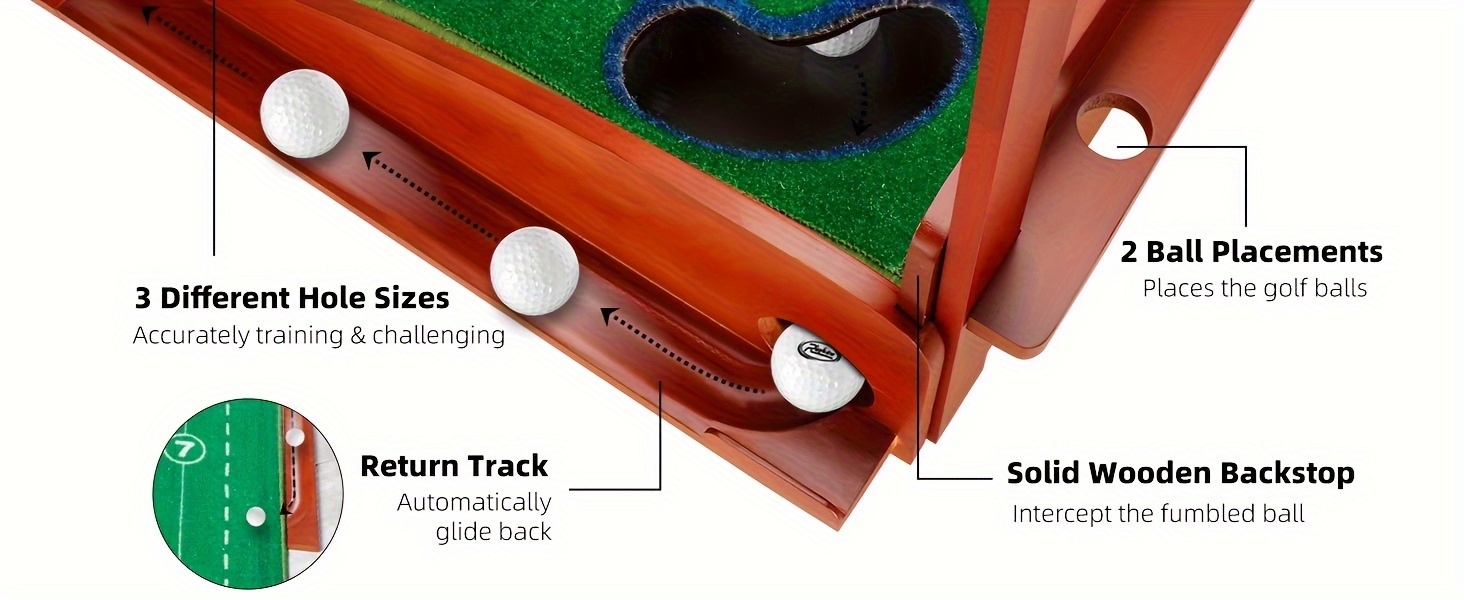   golf putting mat golf practice mat with auto ball return golf practice training aid for home and office easy assembly details 2