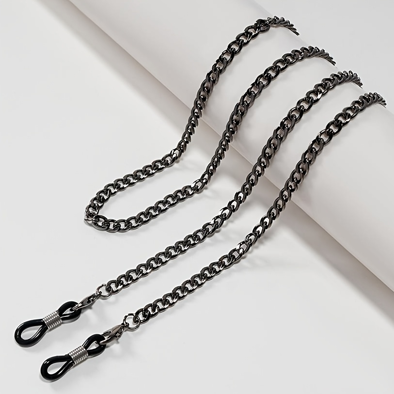 TEMU Catena per occhiali in metallo a maglie cubane antiscivolo, laccetto da per occhiali, accessorio antismarrimento per occhiali e cordino per